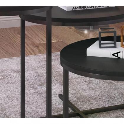 Imagem de Conjunto Mesas Lateral Voip 03 Peças 24820 Linha Complemento