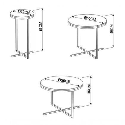 Imagem de Conjunto Mesas Lateral Voip 03 Peças 24820 Linha Complemento