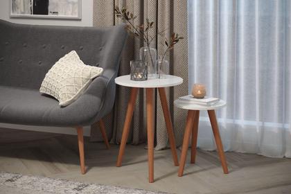 Imagem de Conjunto Mesas Off White Duplas Para Decoração MDF