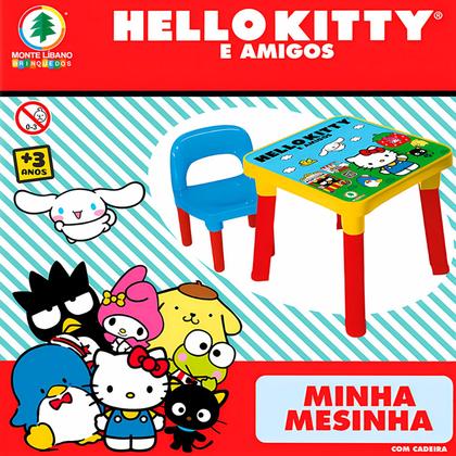 Imagem de Conjunto Mesinha Com Cadeira Infantil Para Crianças Temático Hello Kitty - Monte Líbano