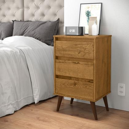 Imagem de Conjunto Mesinha Decorativa de Cabeceira Apoio Cama Multimovel Wood Gavetas Nicho EJ Cores