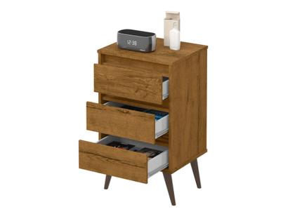 Imagem de Conjunto Mesinha Decorativa de Cabeceira Apoio Cama Multimovel Wood Gavetas Nicho EJ Cores