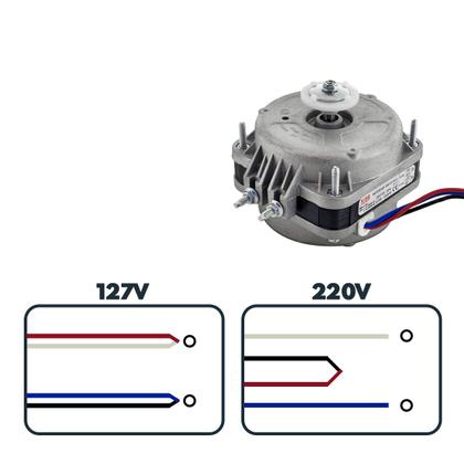 Imagem de Conjunto Micro Motor Ventilador Bivolt 1/40 Com Helice Metalica 200mm e Suporte Para Freezer Balcão SIBB SMV-01/40-U