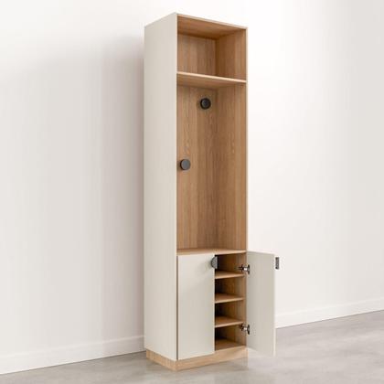 Imagem de Conjunto Modulado Infantil 2 Peças com 4 Portas 2 Gavetas com Nichos e Sapateira Joy Kids CabeCasa MadeiraMadeira Cinza/Avena