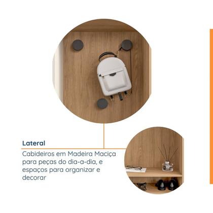 Imagem de Conjunto Modulado Infantil 2 Peças com 4 Portas 2 Gavetas com Nichos e Sapateira Joy Kids CabeCasa MadeiraMadeira Cinza/Avena