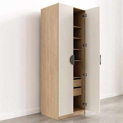 Imagem de Conjunto Modulado Infantil 2 Peças com 4 Portas 2 Gavetas com Nichos e Sapateira Joy Kids CabeCasa MadeiraMadeira Cinza/Avena