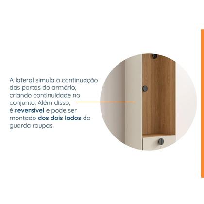 Imagem de Conjunto Modulado Infantil 2 Peças com 4 Portas 2 Gavetas com Nichos e Sapateira Joy Kids CabeCasa MadeiraMadeira Cinza/Avena