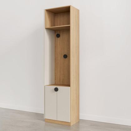 Imagem de Conjunto Modulado Infantil 2 Peças com 4 Portas 2 Gavetas com Nichos e Sapateira Joy Kids CabeCasa MadeiraMadeira Cinza/Avena