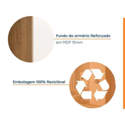 Imagem de Conjunto Modulado Infantil 2 Peças com 4 Portas 2 Gavetas com Nichos e Sapateira Joy Kids CabeCasa MadeiraMadeira Cinza/Avena