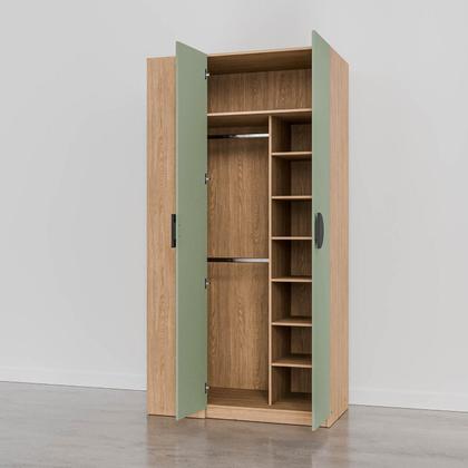 Imagem de Conjunto Modulado Infantil 2 Peças com 4 Portas 2 Gavetas com Nichos e Sapateira Joy Kids CabeCasa MadeiraMadeira Verde/Avena