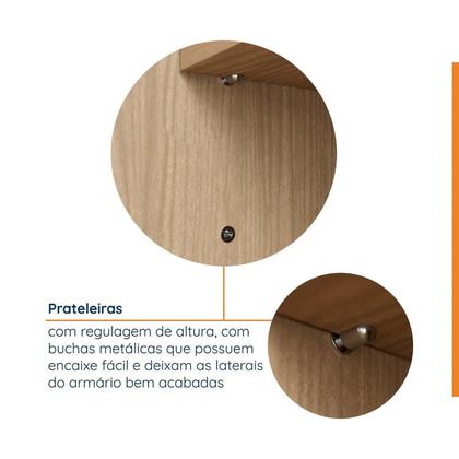 Imagem de Conjunto Modulado Infantil 2 Peças com 4 Portas 2 Gavetas com Nichos e Sapateira Joy Kids CabeCasa MadeiraMadeira Verde/Avena