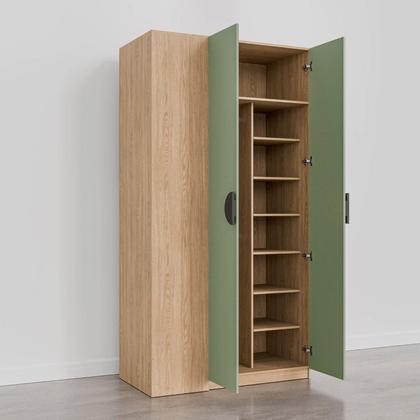 Imagem de Conjunto Modulado Infantil 2 Peças com 4 Portas 2 Gavetas com Nichos e Sapateira Joy Kids CabeCasa MadeiraMadeira Verde/Avena