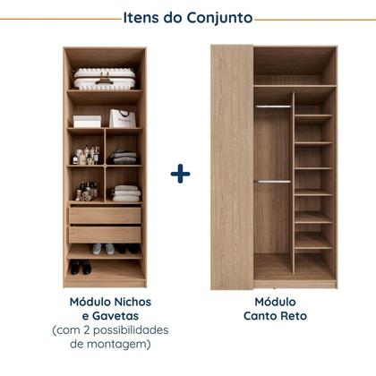 Imagem de Conjunto Modulado Infantil 2 Peças com 4 Portas 2 Gavetas com Nichos e Sapateira Joy Kids CabeCasa MadeiraMadeira Verde/Avena