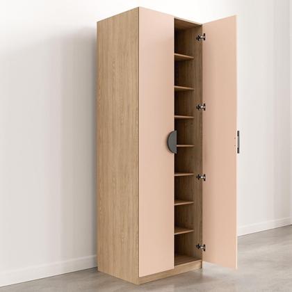 Imagem de Conjunto Modulado Infantil 3 Peças 4 Portas, Módulos Nichos 2 Gavetas Cabideiro e Penteadeira com Espelho Joy Kids CabeCasa MadeiraMadeira