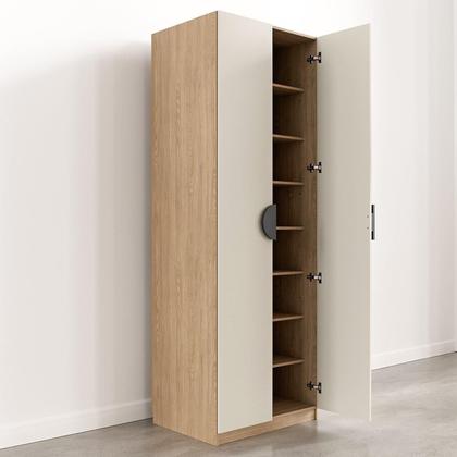 Imagem de Conjunto Modulado Infantil 3 Peças 4 Portas, Módulos Nichos 2 Gavetas Cabideiro e Penteadeira com Espelho Joy Kids CabeCasa MadeiraMadeira