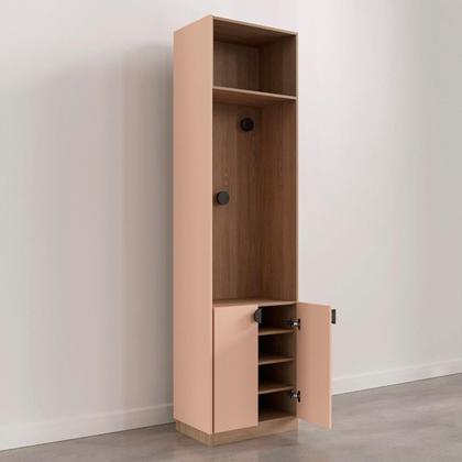 Imagem de Conjunto Modulado Infantil de Canto 3 Peças 6 Portas Nicho com 2 Gavetas e Sapateira Joy Kids CabeCasa MadeiraMadeira Salmão/Avena