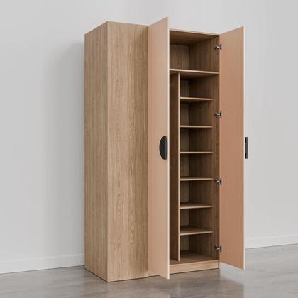 Imagem de Conjunto Modulado Infantil de Canto 3 Peças 6 Portas Nicho com 2 Gavetas e Sapateira Joy Kids CabeCasa MadeiraMadeira Salmão/Avena