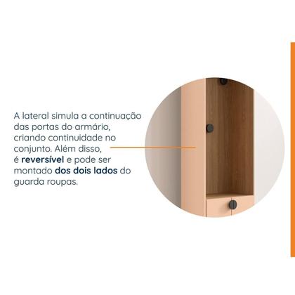 Imagem de Conjunto Modulado Infantil de Canto 3 Peças 6 Portas Nicho com 2 Gavetas e Sapateira Joy Kids CabeCasa MadeiraMadeira Salmão/Avena