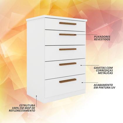 Imagem de Conjunto Modulado Infantil Joy Com Escrivaninha E Cômoda Bco/fre - M.a