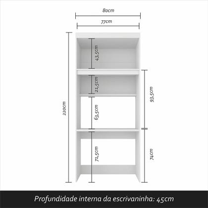Imagem de Conjunto Modulado Infantil Joy Com Escrivaninha E Cômoda Bco/ros - M.a