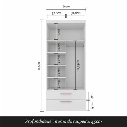 Imagem de Conjunto Modulado Infantil Joy Com Escrivaninha E Cômoda Bco/ros - M.a