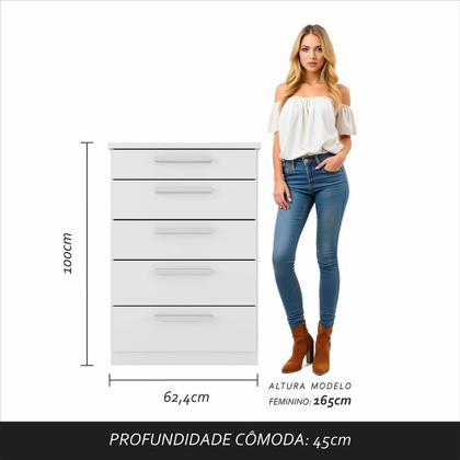 Imagem de Conjunto Modulado Infantil Joy Com Escrivaninha E Cômoda Branco - M.a