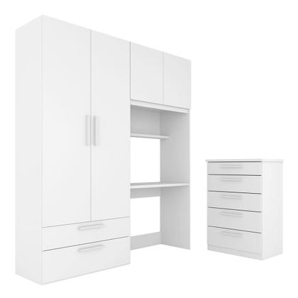 Imagem de Conjunto Modulado Infantil Joy Com Escrivaninha E Cômoda Branco - M.a