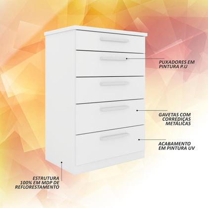 Imagem de Conjunto Modulado Infantil Joy Com Escrivaninha E Cômoda Branco - M.a