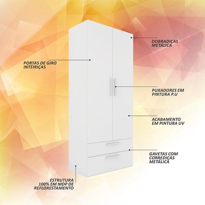 Imagem de Conjunto Modulado Infantil Joy Com Escrivaninha E Cômoda Branco - M.a