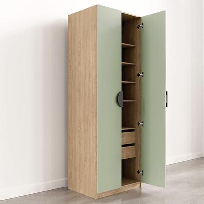 Imagem de Conjunto Modulado Joy 3 Peças Cabideiros, Nicho com 2 Gavetas e Sapateira Cabecasa Madeiramadeira Verde