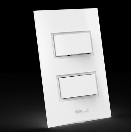 Imagem de Conjunto Modular 2 Tecla Interruptor 1 Simples e 1 Paralelo Linha Beleze Enerbrás