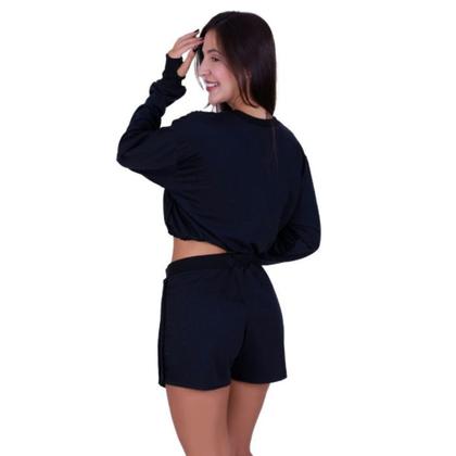 Imagem de Conjunto Moletinho Blusa com Manga Longa com Regulagem e Short Louise e Maya- c15 LOUISE