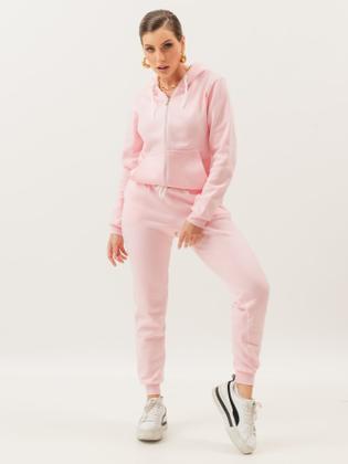 Imagem de Conjunto Moletom Abrigo Feminino Com touca Blusa Calça Agasalho 