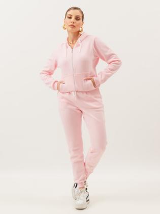 Imagem de Conjunto Moletom Abrigo Feminino Com touca Blusa Calça Agasalho 