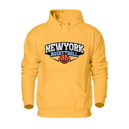 Imagem de Conjunto Moletom Canguru Com Capuz Estampa New York Basketball Calça Flanelada Cordao Ajustavel