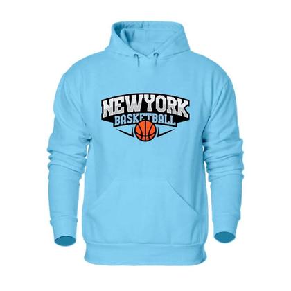 Imagem de Conjunto Moletom Canguru Com Capuz Estampa New York Basketball Calça Flanelada Cordao Ajustavel