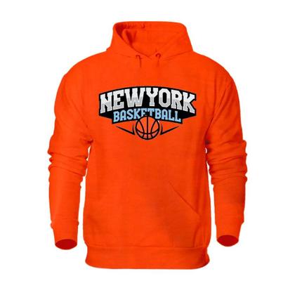 Imagem de Conjunto Moletom Canguru Com Capuz Estampa New York Basketball Calça Flanelada Cordao Ajustavel