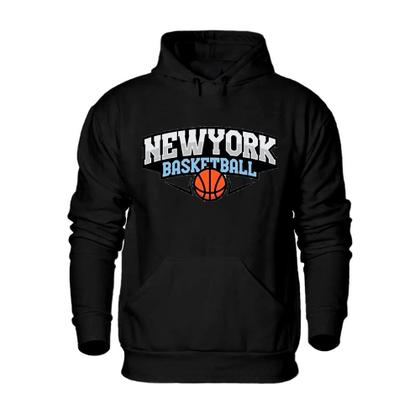 Imagem de Conjunto Moletom Canguru Com Capuz Estampa New York Basketball Calça Flanelada Cordao Ajustavel