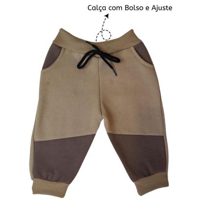 Imagem de Conjunto Moletom de Frio Infantil Grosso Menino Bebe Unissex