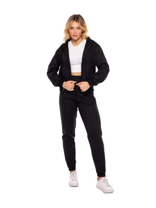 Imagem de Conjunto Moletom Feminino com Capuz e Calça Jogger  Roupa de Frio Casual Confortável para Inverno, Academia, Viagem e D