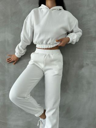 Imagem de Conjunto Moletom Feminino Cropped com Capuz  Estilo, Conforto  tumbler com calça regulavel