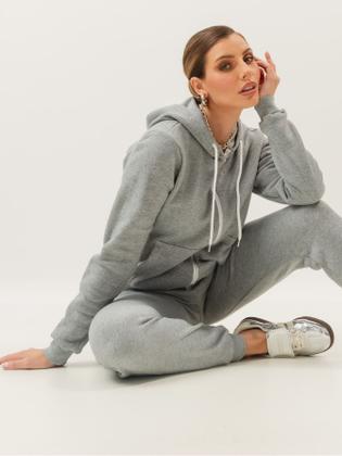 Imagem de Conjunto Moletom Feminino Roupas De Frio Feminina Blusa Canguru Zíper C/ Capuz Calça Moda Inverno