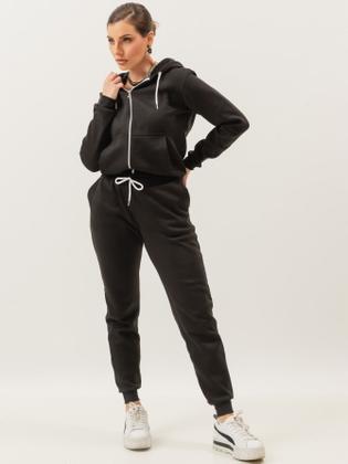 Imagem de Conjunto Moletom Feminino Roupas De Frio Feminina Blusa Canguru Zíper C/ Capuz Calça Moda Inverno