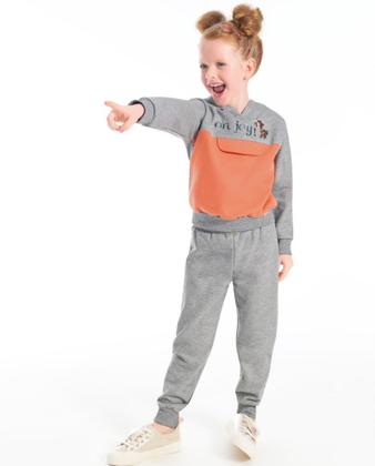 Imagem de Conjunto Moletom Flanelado Infantil Feminino com Capuz Cativa Kids