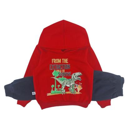 Imagem de Conjunto Moletom Flanelado Infantil Menino Blusa Com Capuz