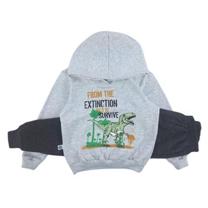 Imagem de Conjunto Moletom Flanelado Infantil Menino Blusa Com Capuz