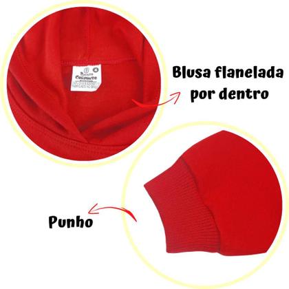 Imagem de Conjunto Moletom Flanelado Infantil Menino Blusa Com Capuz
