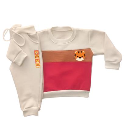 Imagem de Conjunto Moletom Infantil Bebê Unissex Peluciado Roupa Inverno Flanelado Abrigo Algodão Premium