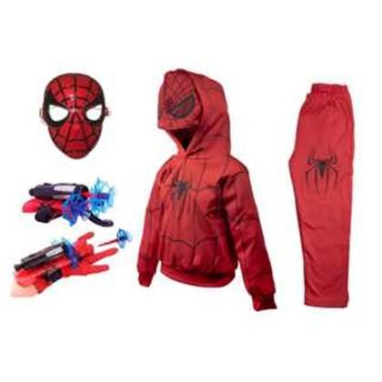 Imagem de Conjunto Moletom Infantil Homem Aranha Vermelho com Máscara e Lança Teia