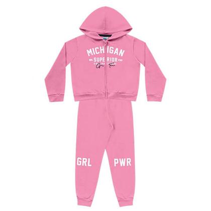 Imagem de Conjunto Moletom Infantil Menina College Rosa